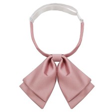 Bow Tie for Women Girl, Womens Bow Tie Adjustable Pre-Tied Bowtie Solid Pink