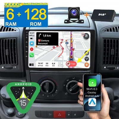 Für Fiat Ducato 2006-2023 DAB+ CAM Android 15 CarPlay Autoradio Navi 4G 6+128GB