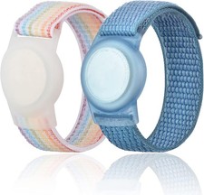 Kids AirTag Wristband Adjustable Nylon Bracelet Holder Protective Case for Apple