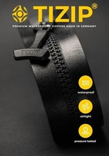 2 Pk TIZIP MasterSeal 10 Waterproof Black Zipper 34" Long 880MM 2" Wide 1 LUB