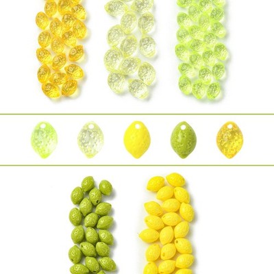 100pcs Transparent Acrylic Lemon Bead Spacer Focal Beads for Bracelets Necklace