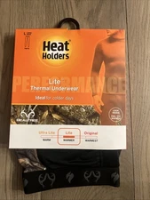 Heat Holders Lite Thermal Underwear Men's Long Pants Size Large Realtree/Black