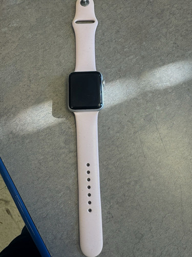 Apple Watch Series 3 42mm Silver Aluminum GPS Pink Silicone Band Ion-X Glass