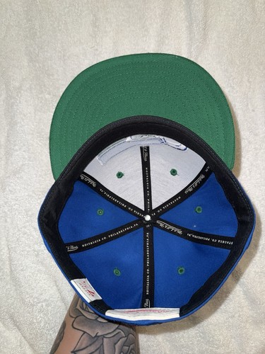 NFL Seattle Seahawks Mitchell & Ness Retro Blue/Green Fitted 7 3/4 Hat - Picture 9 of 10