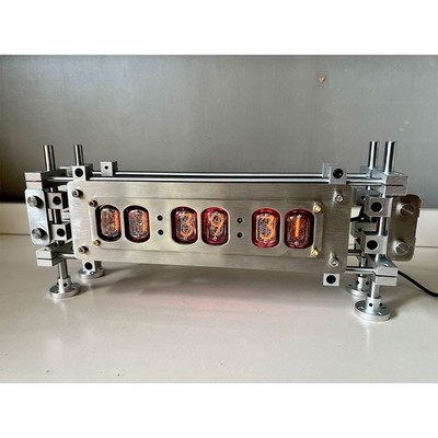 IN12 Glow Tube Clock 6Bit 5V Type-C Retro Cyberpunk Stainless Nixie Tube Clock
