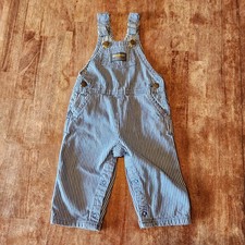 Vintage OSHKOSH B  GOSH Toddler Railroad Striped Overalls Made In USA 24 months