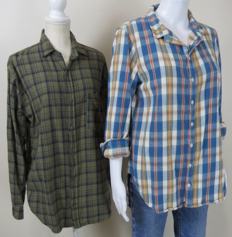 CP Shades Flannel Plaid Shirts (Bundle of 2) Cotton SIZE Small TWO Button Up