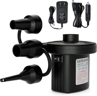 Electric Air Pump Portable Quick-Fill AC DC Inflator Deflator Pump Air Mattress