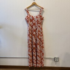 Anthropologie Sincerely Jules Orange White Floral Beachy Maxi Dress Sz XL NWT