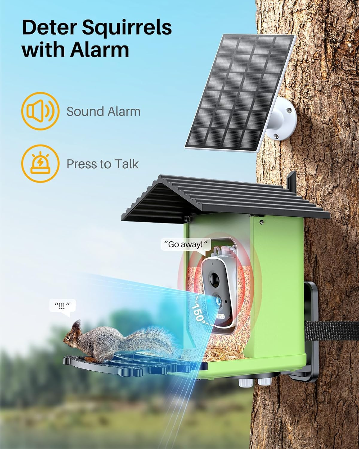 Bird Feeder with Camera, 2K HD AI Identify Smart Bird House Camera with Solar Po