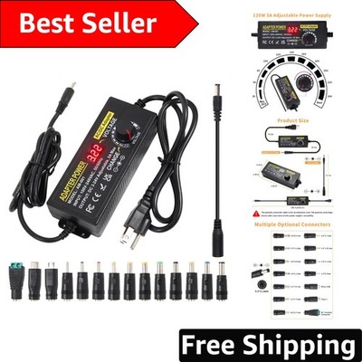 Adjustable Voltage 5A Power Supply Adapter - Ideal for 3D Printers & Electronics