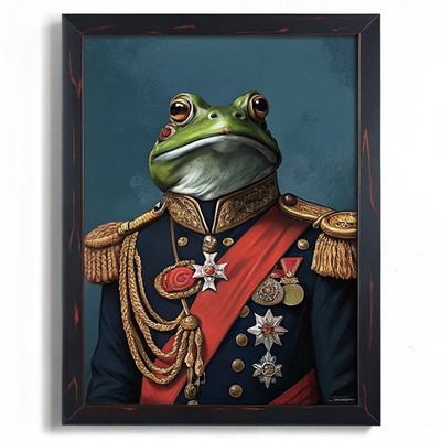 Frosch General Kunstdruck Vintage Frosch Portrait Tier Wandbild Poster Froschdruck (