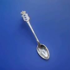 D&auml;nischer Andenkenl&ouml;ffel Sterlingsilber & Emaille - Gravur "Dannie"