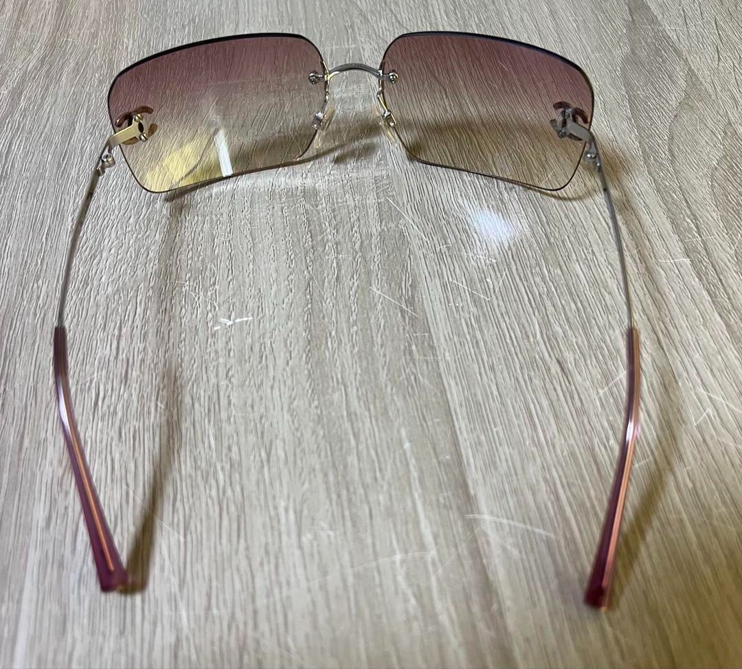 Chanel 4017-D c.124/58 Sunglasses Pink Gradient w/ Case Vintage