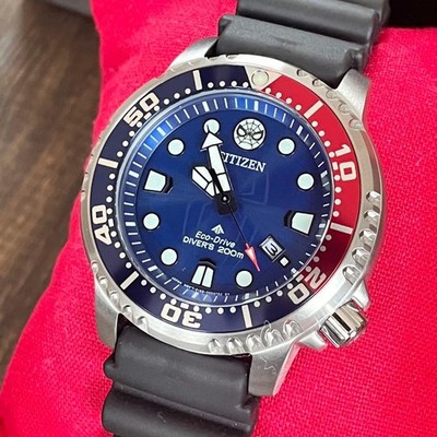 CITIZEN Promaster Marine BN0250-07L Spider-Man Uhr blaues Zifferblatt SS 44mm