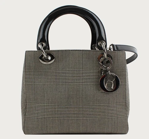 Petit fourre tout et épaule Dior Glen tissu à carreaux femme argent 26811126