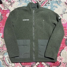 Vuori Men's Idyllwild Sherpa jacket Green Full Zip Size Large ATHLEISURE Cozy