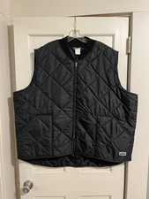 Vtg Big Smith Black Quilted Vest Size 5XL Made In USA Insulated