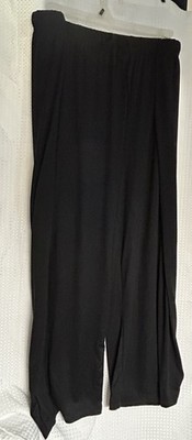 Real Essentials Women s Black Polyester Paperbag Pull-On Pants 3X Plus Solid
