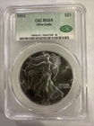 1992 American Silver Eagle MS69  CAC