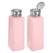 Liquid Dispensers Push Down, Pump Bottle 500ml 17oz  2 PCS  Pink