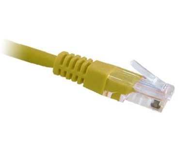 CAT5E Ethernet Patch Cable, Molded Boot, RJ45 - RJ45, 50ft - Yellow
