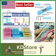 50 Pcs Waterproof Heat Shrink Butt Connectors Kit for Marine Automotive Elect...