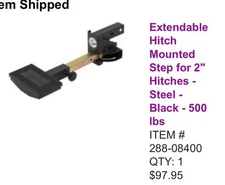 etrailer Hitch Mounted Step 500lb New In Box
