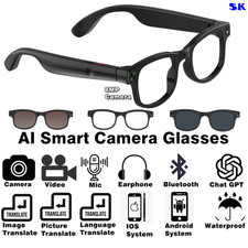 AI Translator Smart Glasses for Men Women, Bluetooth Audio Glasses with camera