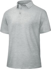 Mens Golf Polo Shirt Quick Dry Moisture Wicking Short Sleeve Black