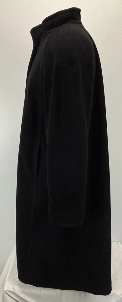 Vtg Evan Picone Wool Overcoat Sz 6p Petite Women’s Black Long 90s Pockets - Image 2 of 4