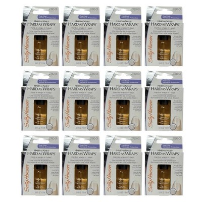 12 Pack Sally Hansen Hard As Nails Wraps Top Coat Nail Polish 2780-01 Clear