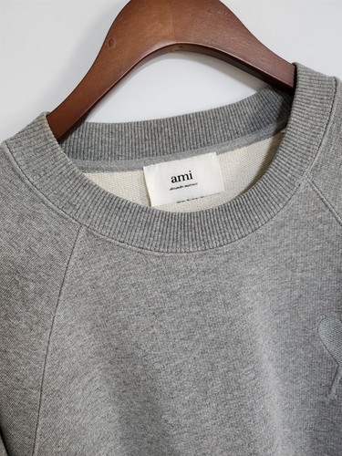 AMI Men's Big Heart Embroidered Sweatshirt Gray USW002 747 134113278 - Bild 2 von 6
