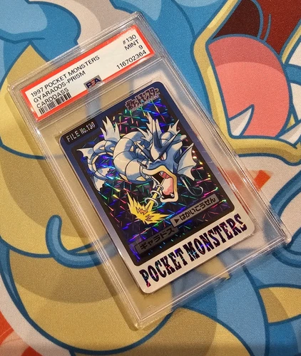 Gyarados - 1997 Pokemon Bandai Carddass Prism #130 - Vintage Japanese - PSA 9