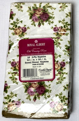Royal Albert Old Country Roses 3-Ply 16 Guest/Dinner Paper Napkins