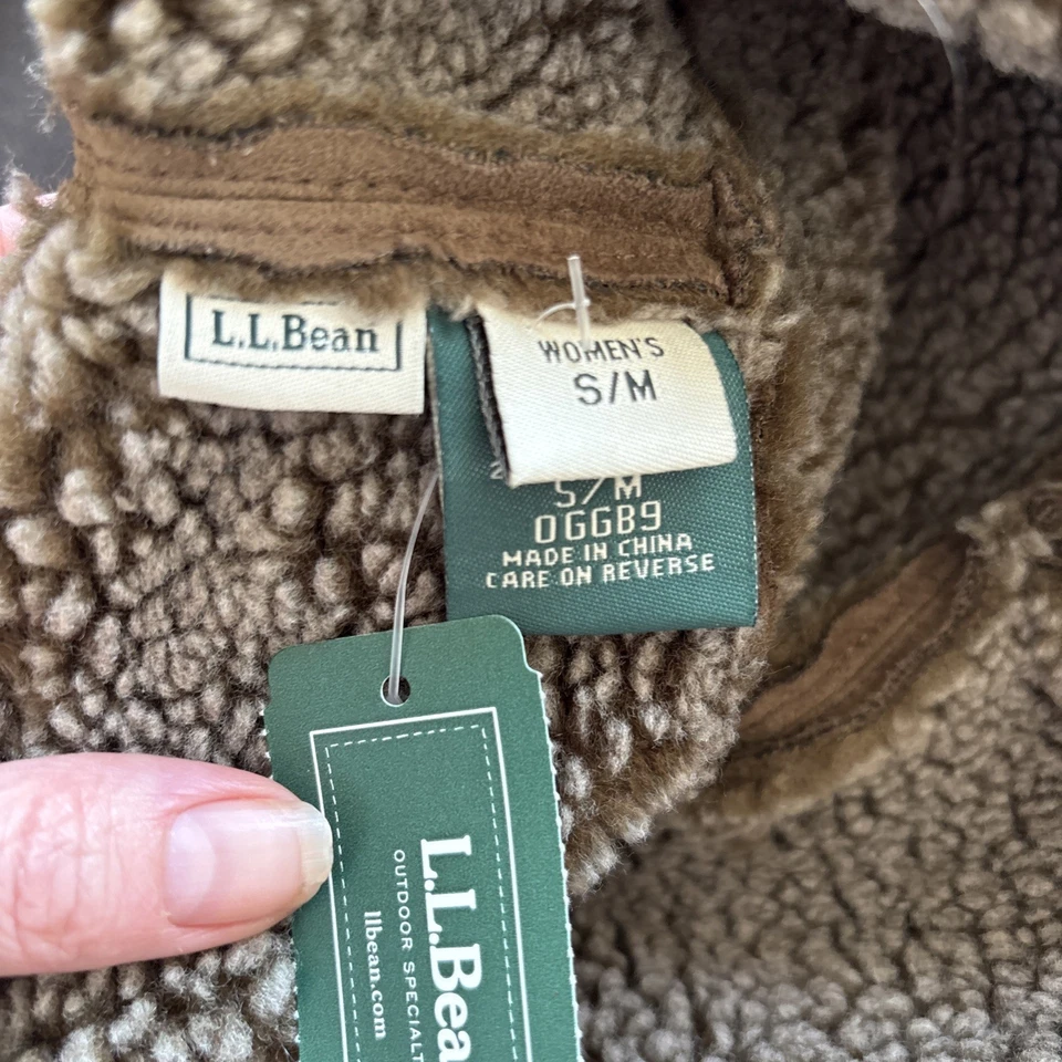 Sombrero de mujer LL Bean imitación piel de oveja hongo oscuro nuevo con etiquetas talla S/M Foto 3 de 4