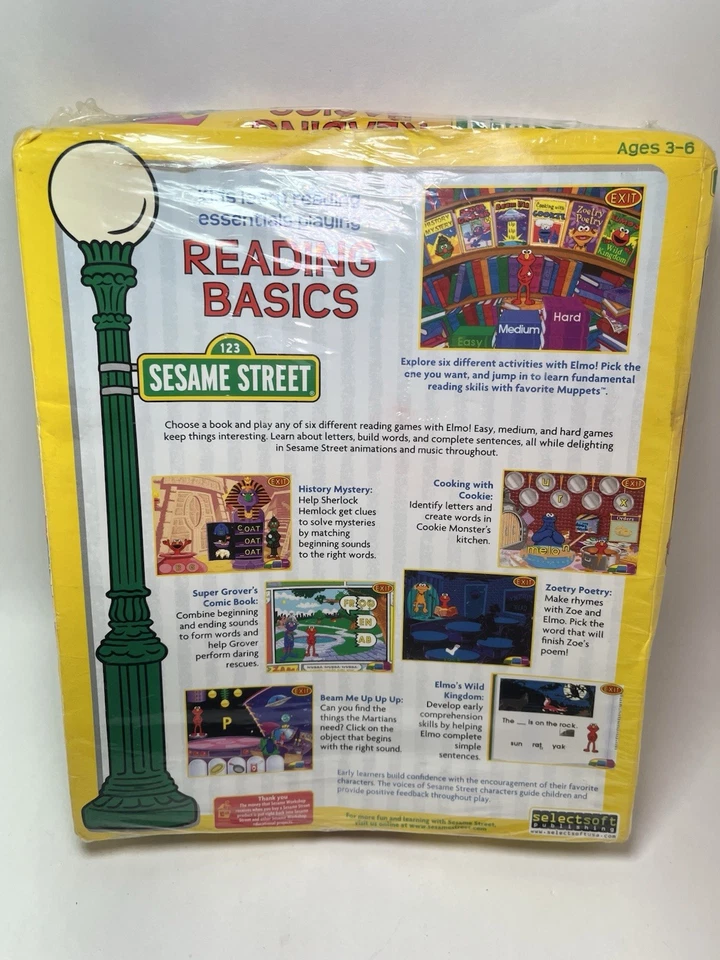 NEW Sesame Street Elmo’s Reading Basics (CD-ROM, 1995) Windows/Mac Ages 3-6 - Image 4 of 4