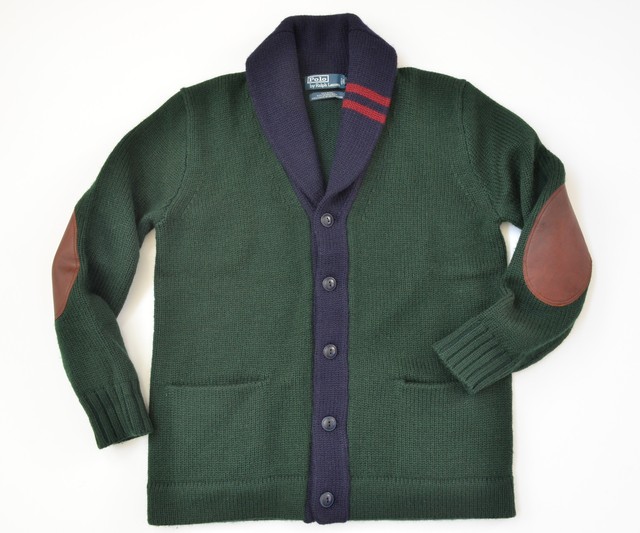 New Polo Ralph Lauren Men's Heavy Merino Wool ElbowPatch Shawl Cardigan Sweater eBay