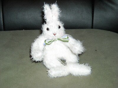 Bunnies by the bay reborn or BJD doll photo prop white bending arms cute eyes