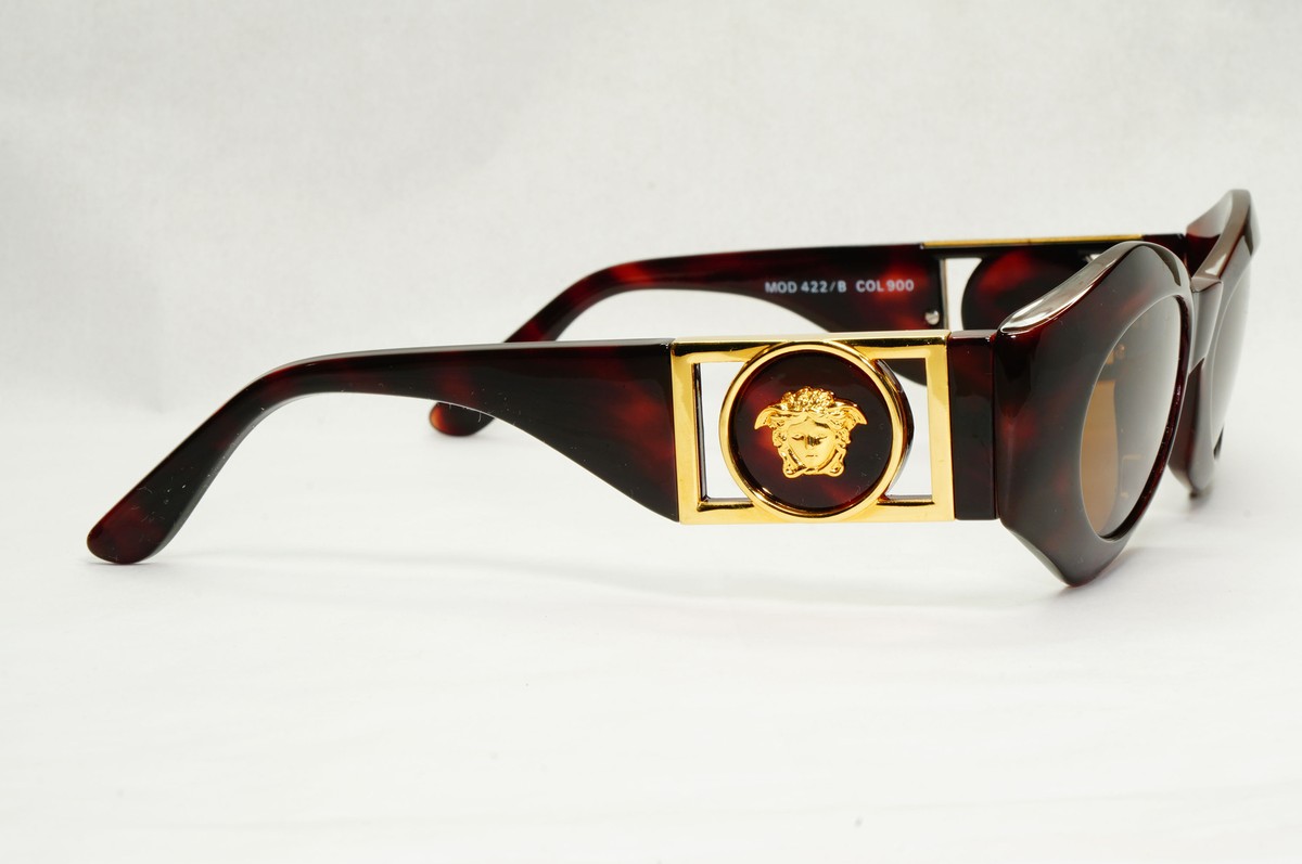 Gianni Versace Sunglasses 1996 Vintage Gold Brown Biggie MOD