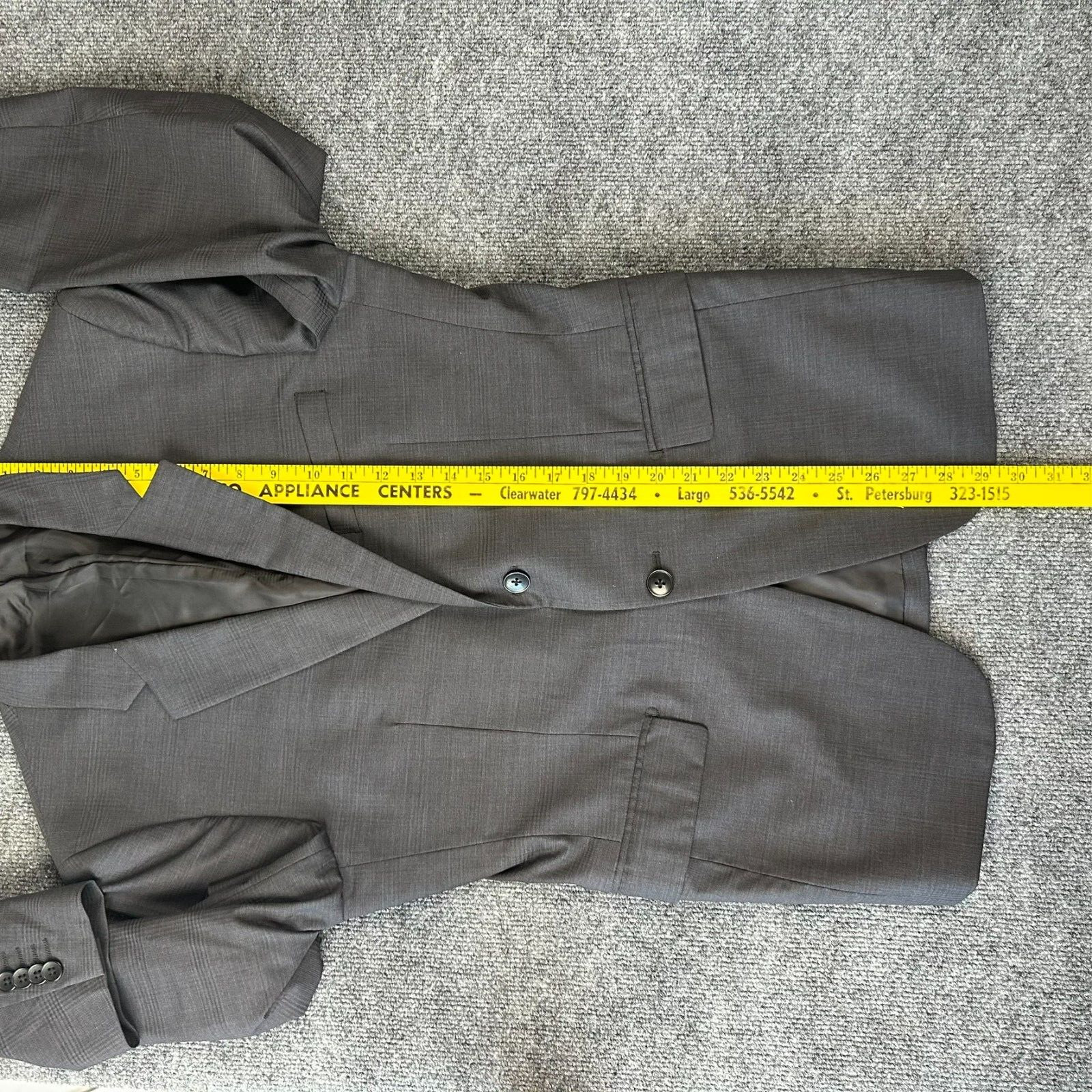 Theory Chambers Model Solid Gray 2-Btn Wool Stret… - image 8
