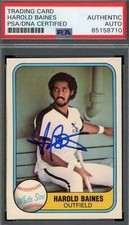 Harold Baines PSA DNA Coa Signed 1981 Fleer Rookie Autograph
