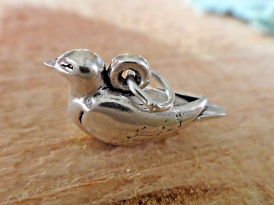 2nd Day Turtle Dove 12 Days of Christmas 3D 10x19mm Sterling Silver Charm