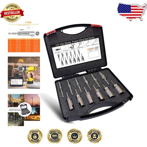12er-Pack 1/4 Zoll Sechskantschaft Flügelmutterndreher-Set - langlebige & effiziente Werkzeuge