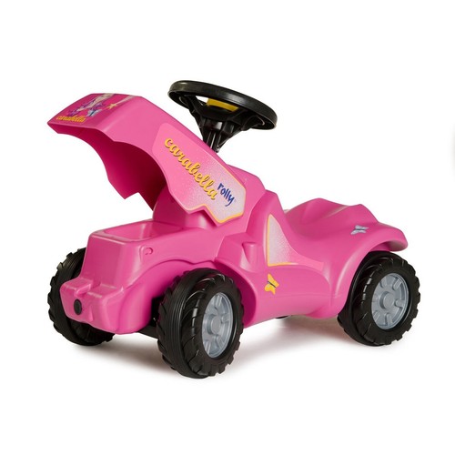 Corno giocattolo per trattore rosa cavalcabile e cofano apribile auto da esterno bambini piedi a pavimento - Foto 2 di 6