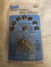 SCOVILL Snap fasteners, size 16, 8 sets in PKG, NEW