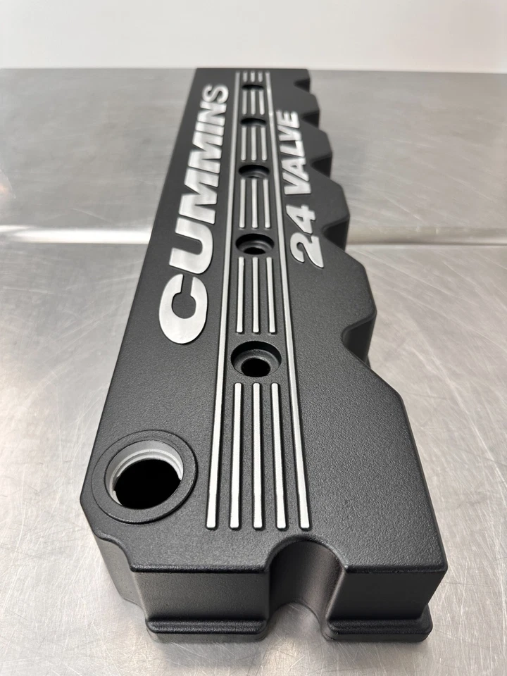 Dodge Ram 1998-2002 turbo diésel 5,9 L Cummins cubierta de válvula recubierta textura negra Foto 3 de 4