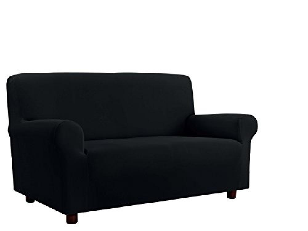 (TG. 4 Posti) Italian Bed Linen CDPBNERO4P Copridivano, 96% Poliestere/ 4% Elast