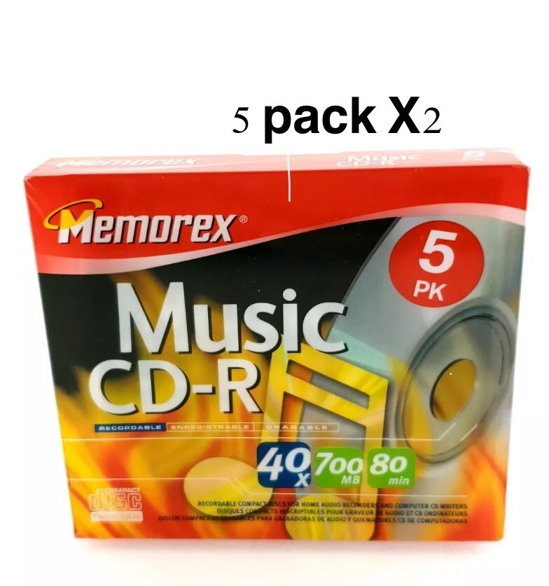 Memorex Music CD-R Recordable Compact Discs 10 Pack Sealed