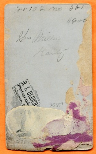 CDV Selinsgrove PA Portrait of a Couple by Ulrich circa 1880s Backstamp - Picture 2 of 3
